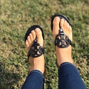 Tory Burch Miller black leather Sandals size 10